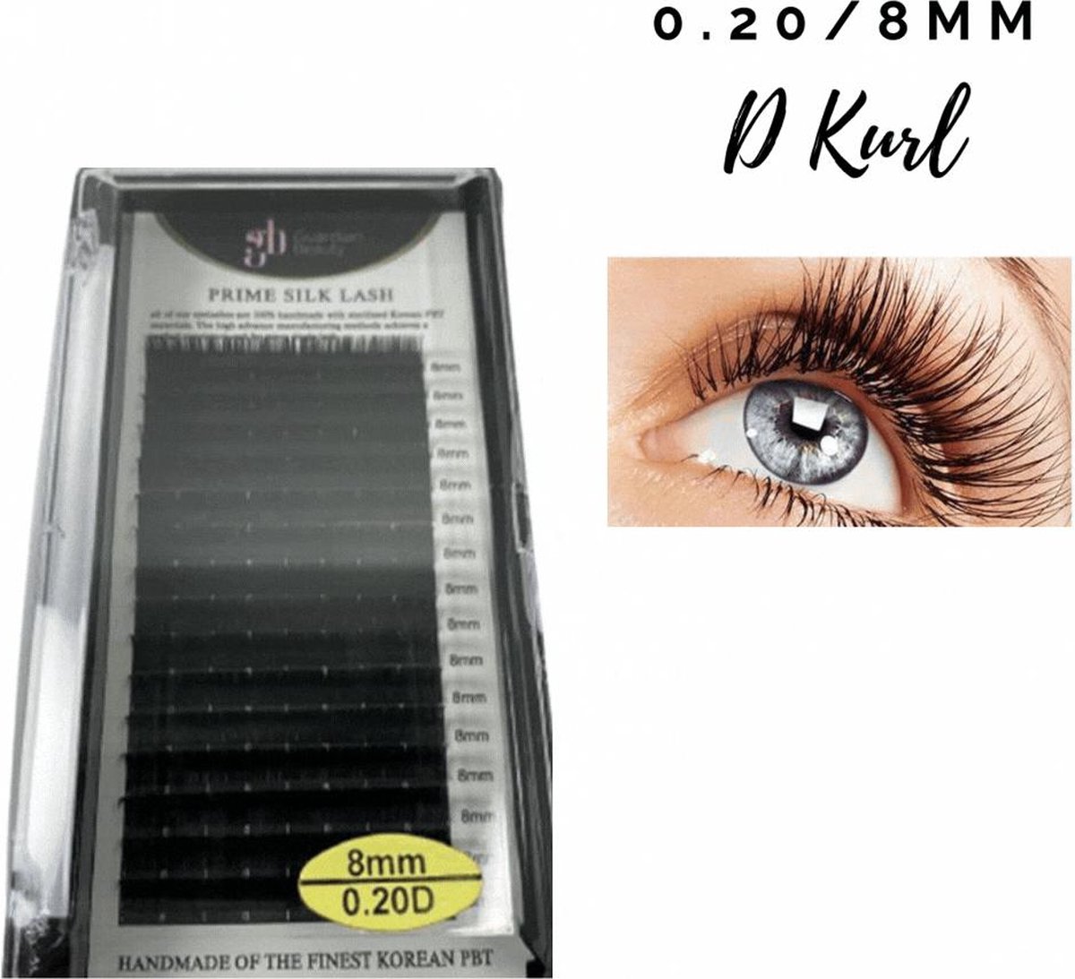 Guardian Beauty Wimpers Extensions - Prime Silk Lashes - 8mm - 0.20 D Krul
