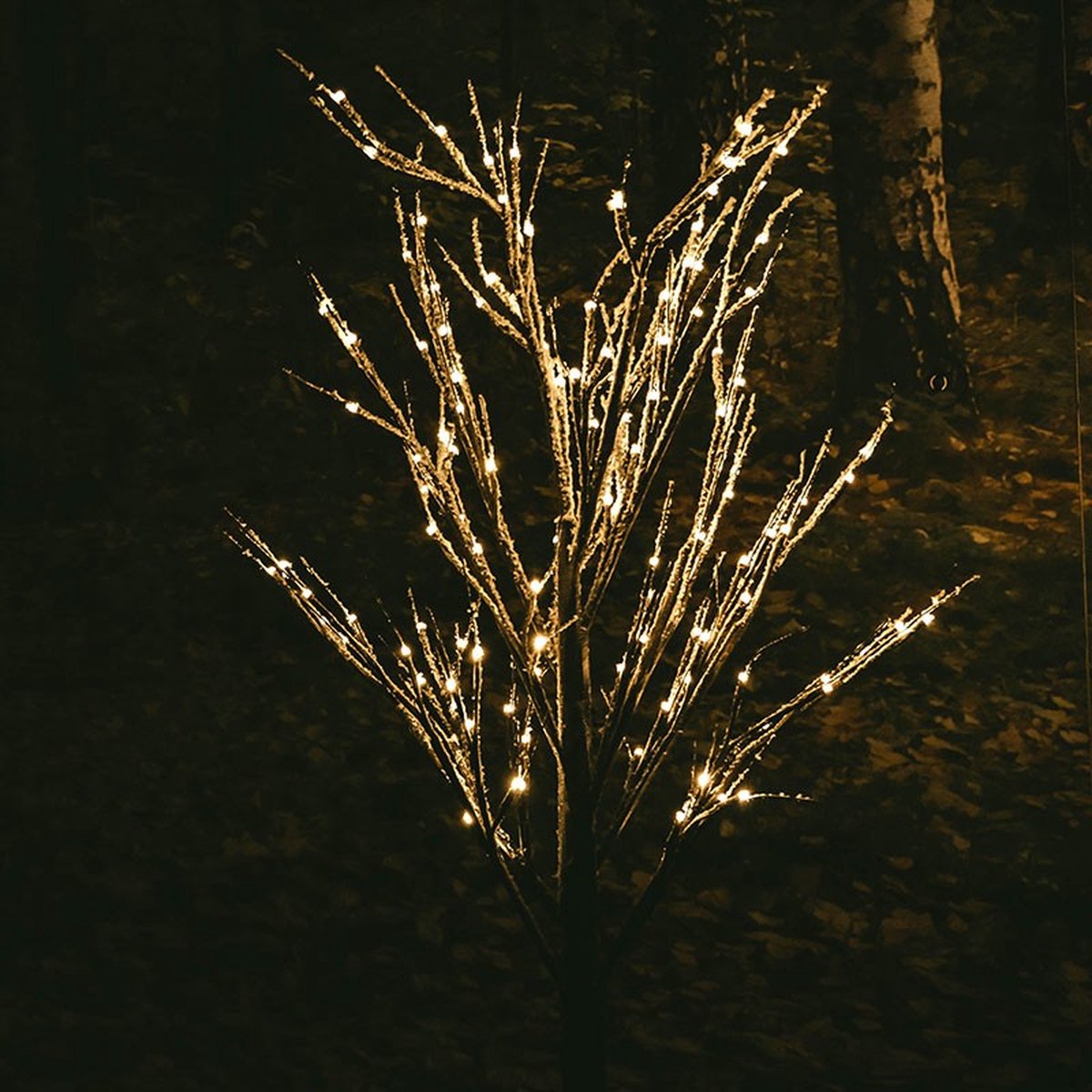 Buiten kerstverlichting boom met sneeuw | 200 cm | Extra warm wit