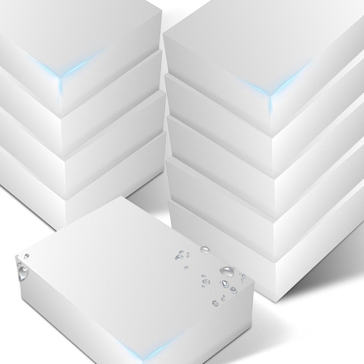 Goedkoopste Pack of 10 Magic Eraser Melamine Sponges - 100 x 60 mm White Cleaning Sponge for Kitchen - Removes Stubborn Dirt Stains