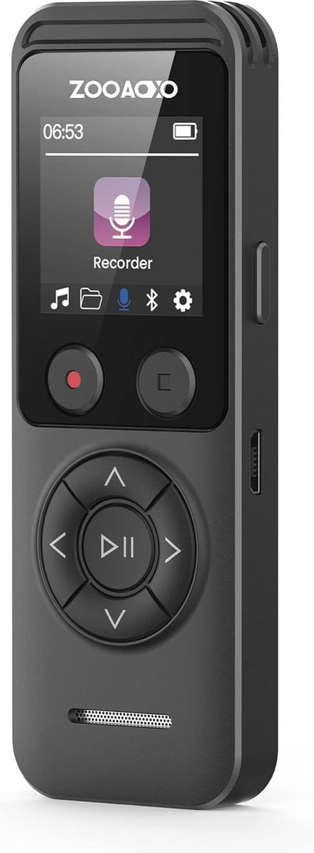 Digitale Spraakrecorder met 64 GB Geheugen en Dubbele Microfoon | HD Opnames met Ruisonderdrukking