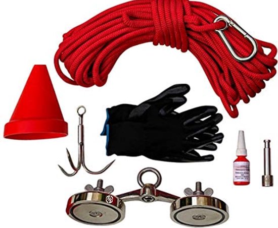 Complete Set Magneetvissen Magneet - 400 kg trekkracht - Touw mét