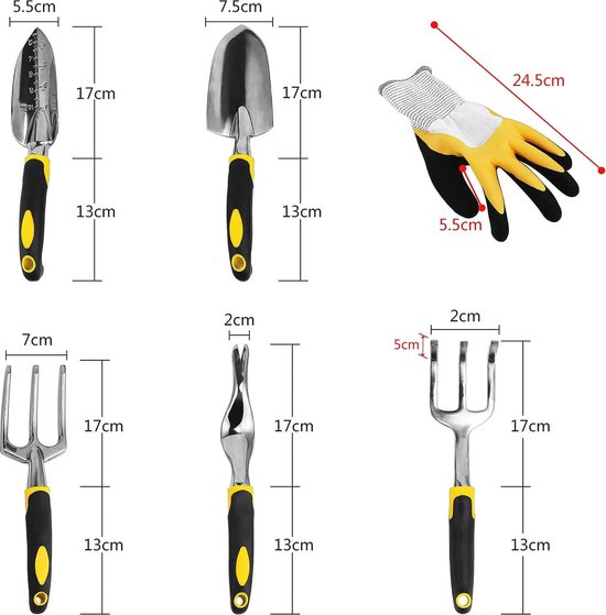 Inovra ® Tuingereedschapsset met 4 Essentiële Gereedschappen voor Tuinieren en Comfort
