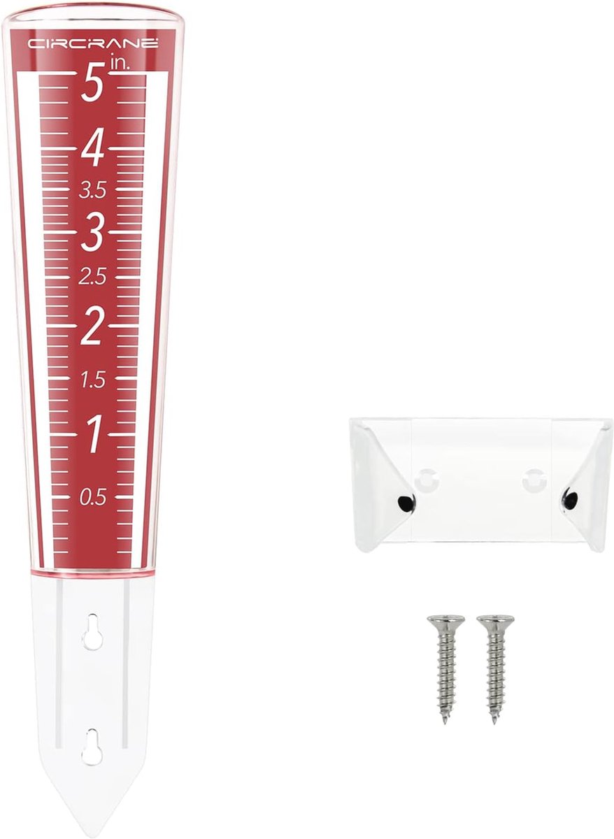 5-inch Capaciteit Outdoor Regenmeter met Ophangbeugel en Roestvrijstalen Schroeven