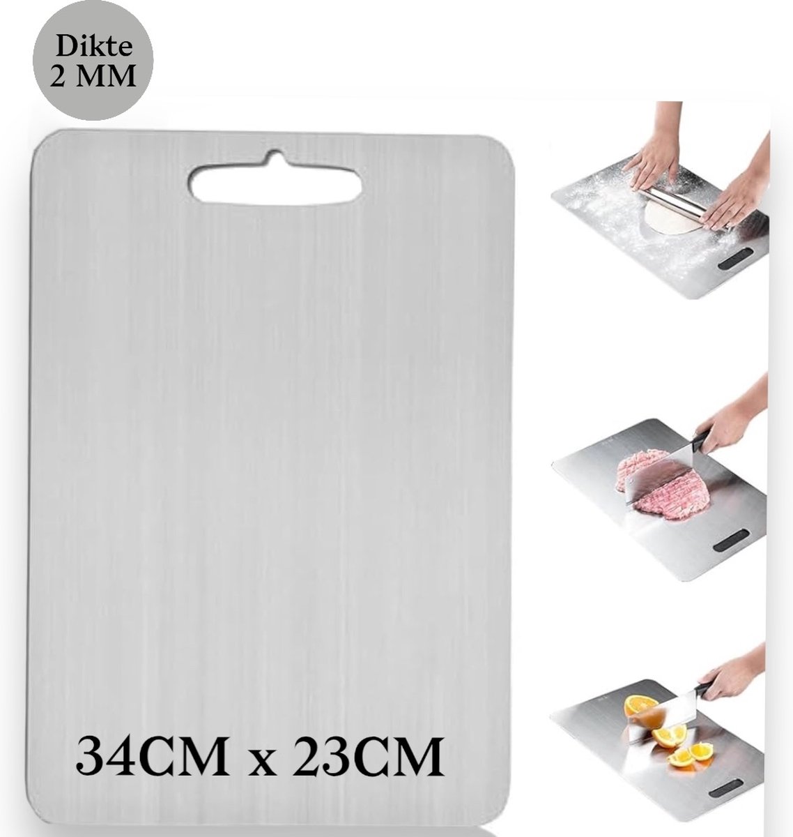 Titanium Snijplank 34x23 - titanium snijplankenset - cutting board - snijplank