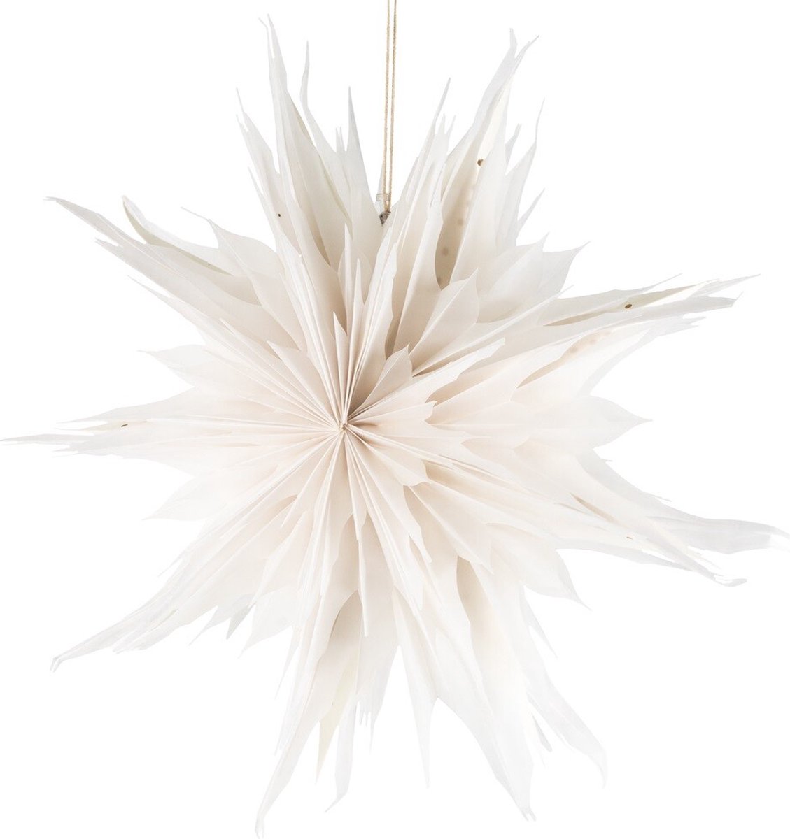 Kerstster ice 50cm wit met pendel