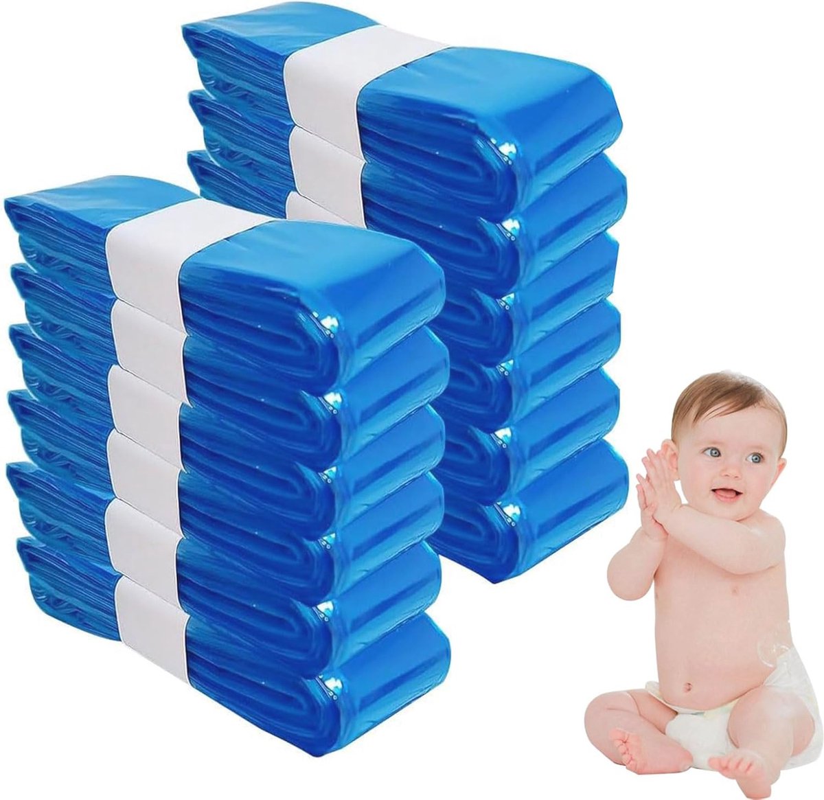 Goedkoopste Geurdichte Luieremmer Vuilniszakken - Navulfolie 12 Stuks voor Standaard Luieremmers