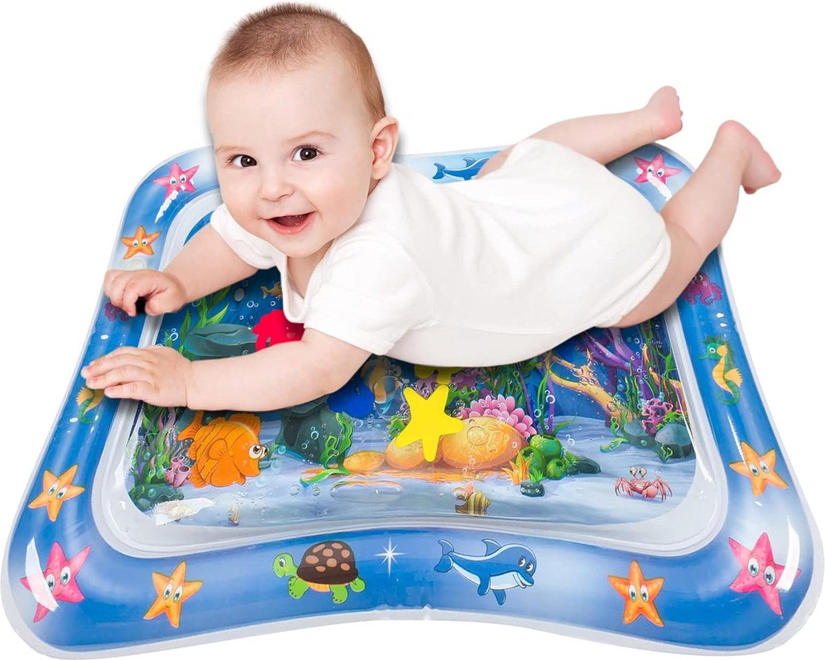 Goedkoopste Inflatable sensory baby water mat - 66 x 50 cm - water play mat for 3.6 months - perfect for early development - stimulating development in a playful way - baby sensory mat