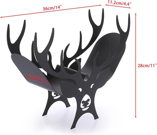 Porte-papier toilette noir mat de style animal – Autonome et mural – Rangement unique Papier toilette pour salle de bain et Cuisine