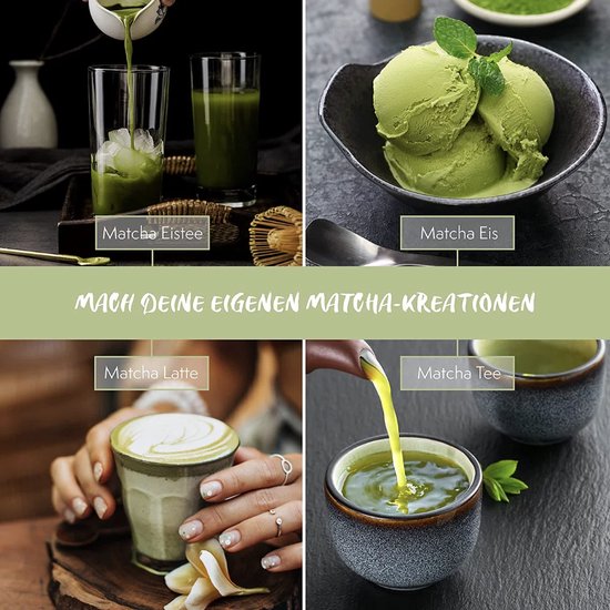 Joiish Kit de matcha 10 pièces, fouet et bol avec bec verseur et