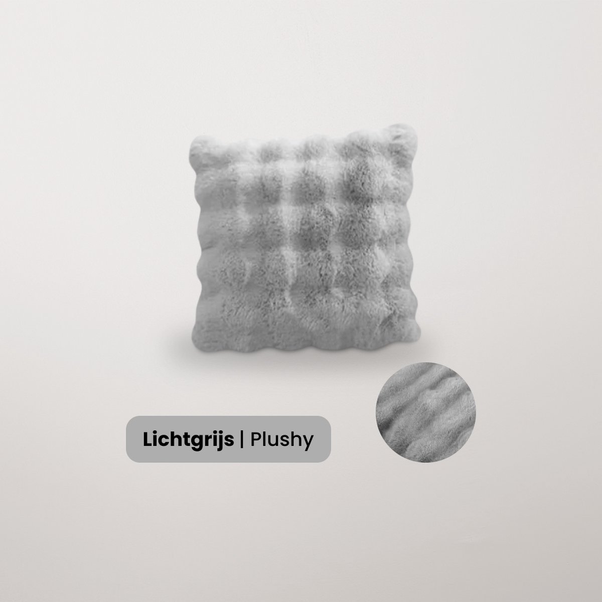 BankhoesDiscounter Plushy Kussenhoes – 45*45cm – Lichtgrijs – Kussensloop – Kussenovertrek – Kussenhoes 45x45