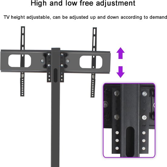 AOKCOS TV Stand Vloer voor 32-65 inch TV, Draaibaar Kantelbaar