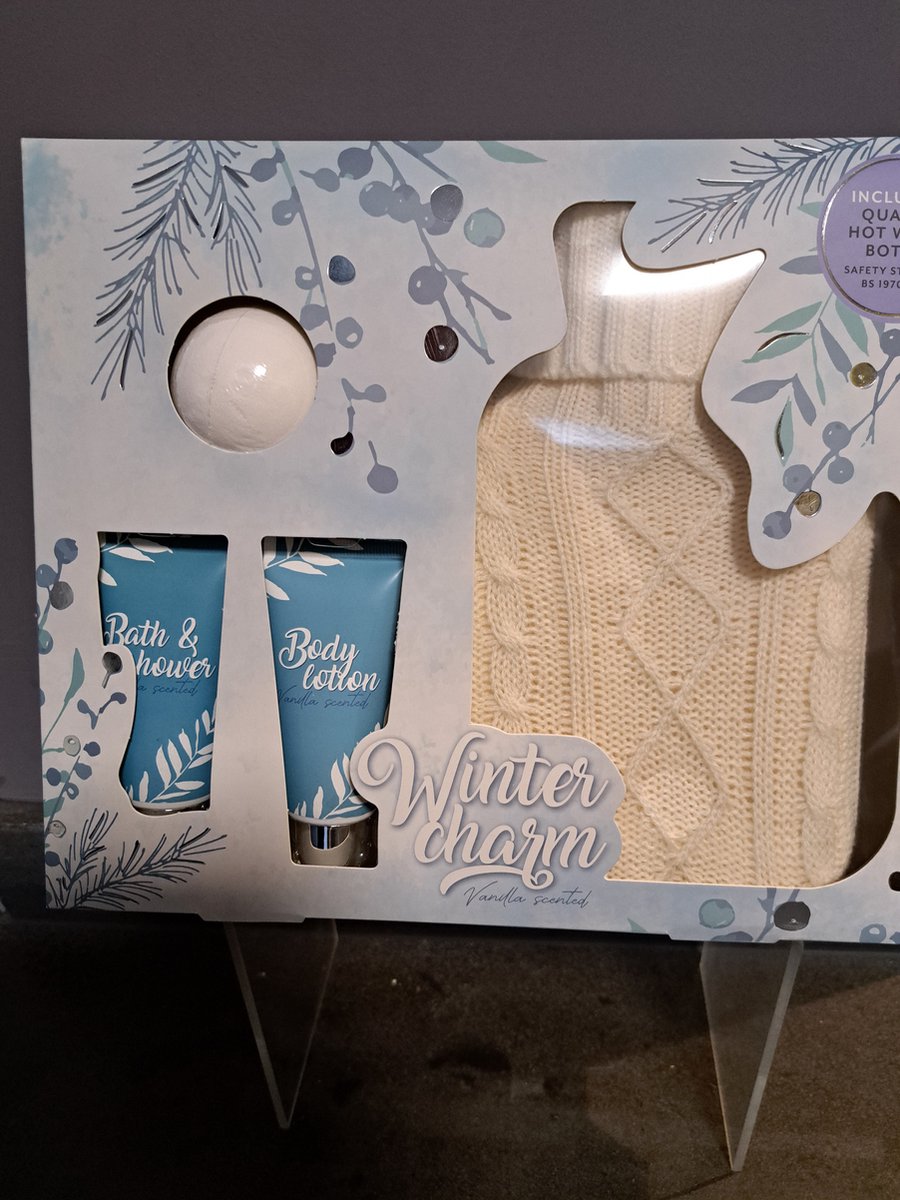 Goedkoopste geschenk set vrouwen verjaardag - moeder dag - leuk geschenk - kado - kerst geschenk vanille - body lotion - douche gel - waterkruik - bruisbal - winter charm blauw