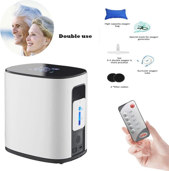 Concentrateur d'oxygène Portable 1-7 l/min pour la maison et les voyages, machine à oxygène réglable