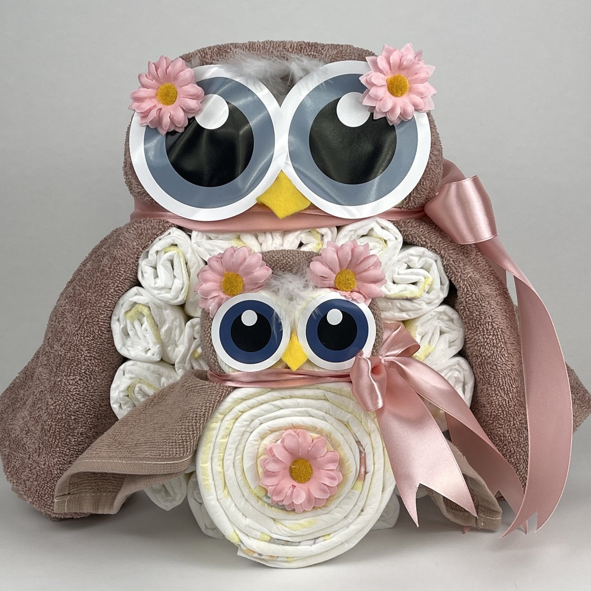 Goedkoopste Chouette-Chouette | Luiertaart Uil Luieruil Meisje | Kraamcadeau | Geboorte Meisje | Babyshower | Pinkstone roze