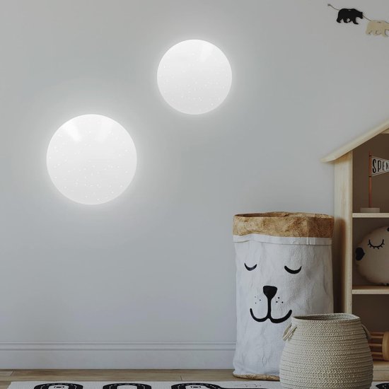 Dimbare LED Plafondlamp met Afstandsbediening - Ronde Plafonniere met Sterren - 12W - Ø 26 cm — afbeelding 2