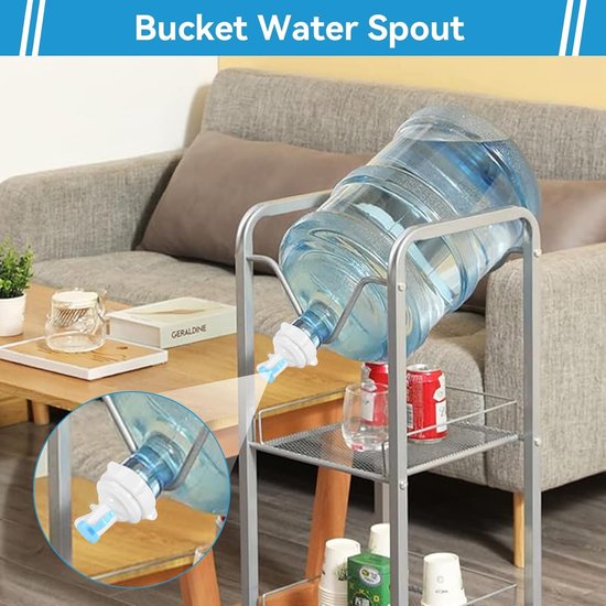 Waterdispenser - Kan Uitloop - Universele Water Pomp Voor Waterflessen - Draagbare Gebotteld Water Dispenser - Drink Water Fles Dispenser Pomp - Waterfles Jug Dispenser Tap - Voor Thuis, Kantoor, Buiten - Wit - 2 Stuks — afbeelding 4