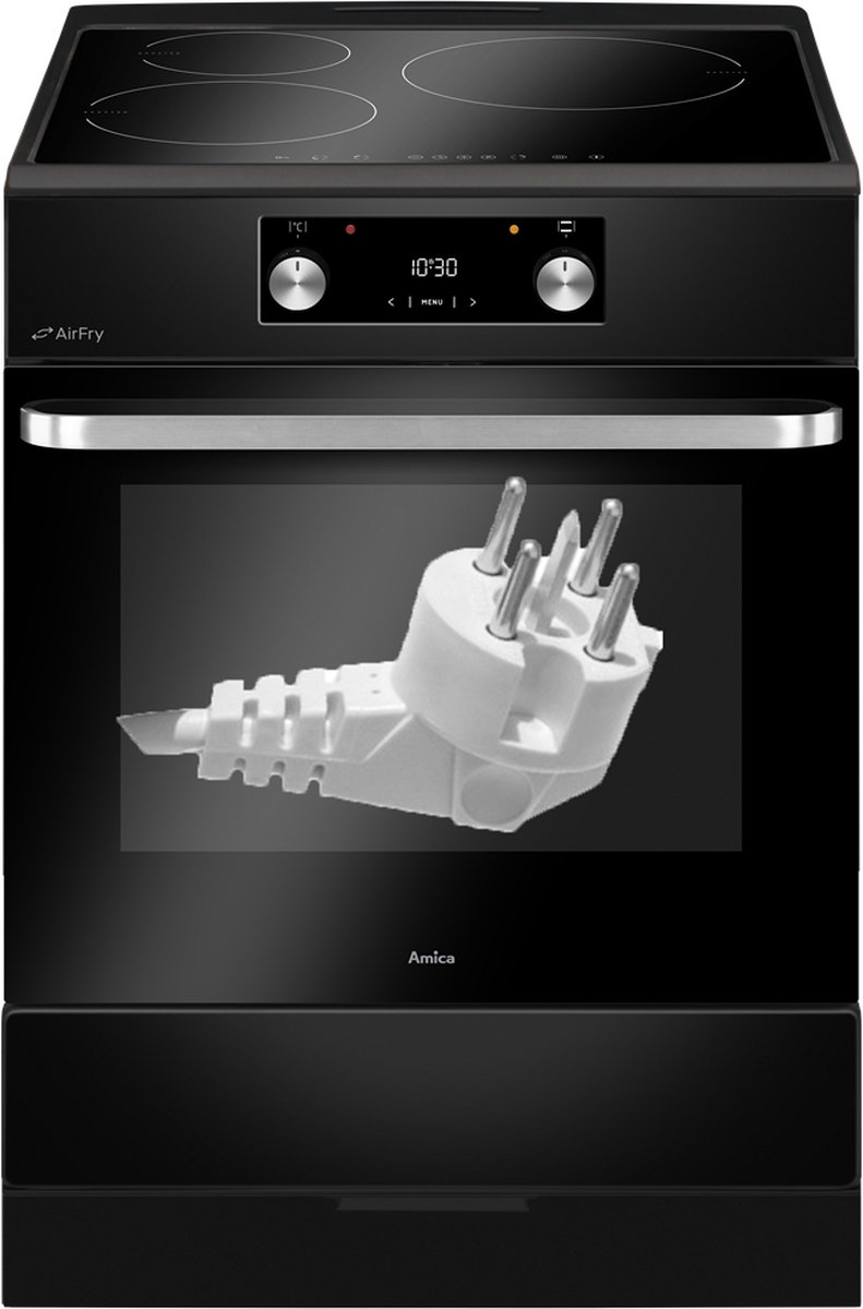 Bol.com Amica ACI7005RN Inductiefornuis met aangesloten 2 Fase Perilex stekkerkabel aanbieding