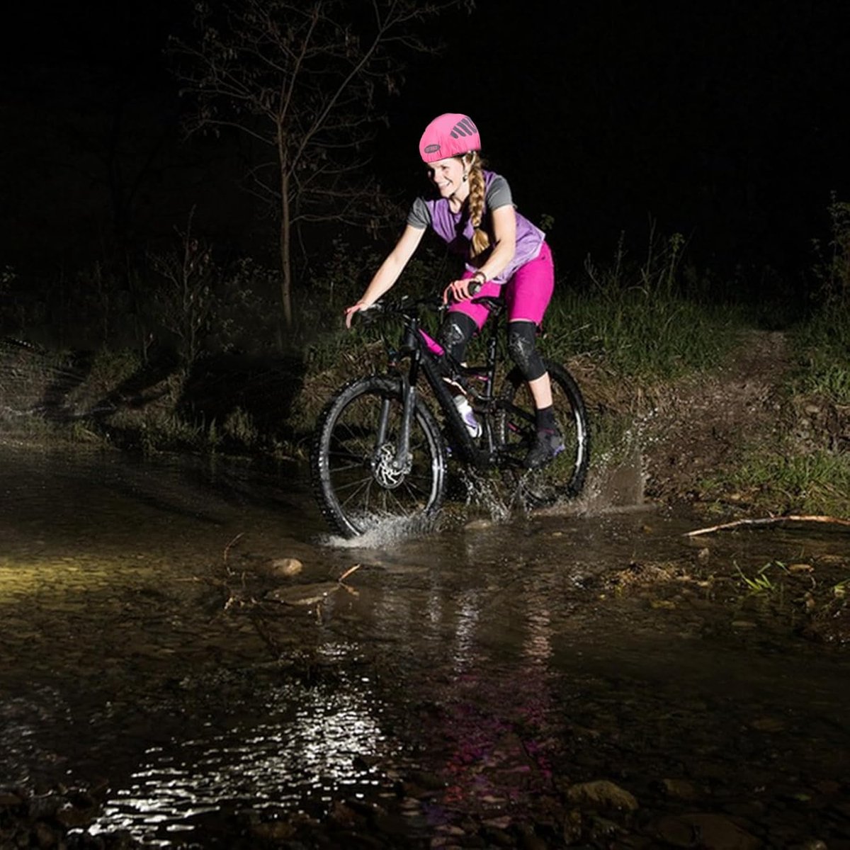 Fietshelm regenbescherming met waterdichte hoes - 2 stuks - Reflecterende helmhoes voor fiets - Beschermt tegen regen - Roze en Groen – foto 8