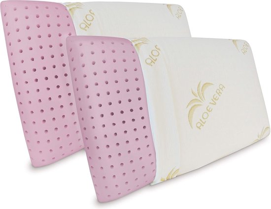 Evergreenweb Set van 2 100% latex kussens met aloë vera