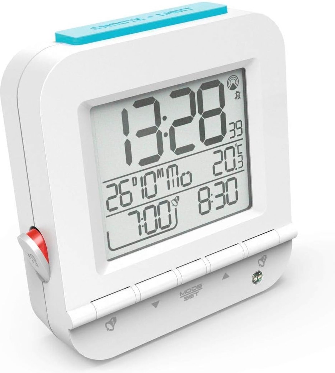 Draadloze digitale wekker met dubbele alarmfunctie en temperatuurweergave