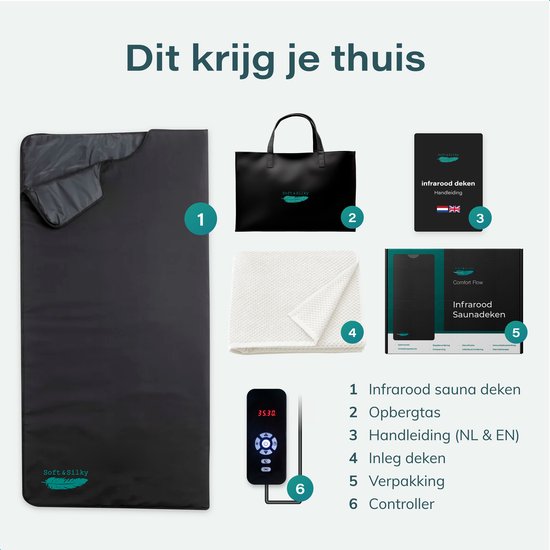 Soft & Silky Infrarood deken - Leer - Sauna deken - Paneel - Warmte - Elektrische - Fibromyalgie - Verwarming - Infraroodlamp - Infraroodtherapie