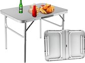 Klaptafel 75x55x60cm - Weerbestendige Inklapbare Campingtafel voor Buiten - Opvouwbare Tuintafel met Handvat voor 1-2 Personen - Stevige Vouwtafel