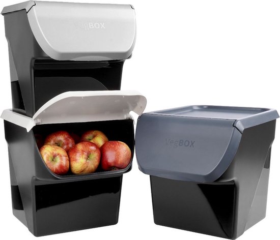 Boîte pour Fruits et Légumes Oignons Pommes de Terre Pommes 13 l 3 pièces - Récipient à pommes de terre - Pot à pommes de terre - Boîte de rangement - Récipient - Organisateur de réfrigérateur - Opbergbox - Boîte à fruits