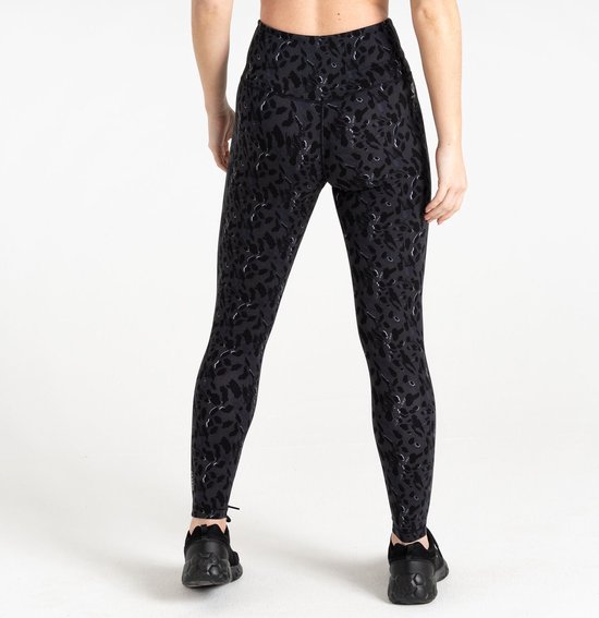 Dare 2b - Influential Dames Sportlegging - Zwart Motief - Maat 36