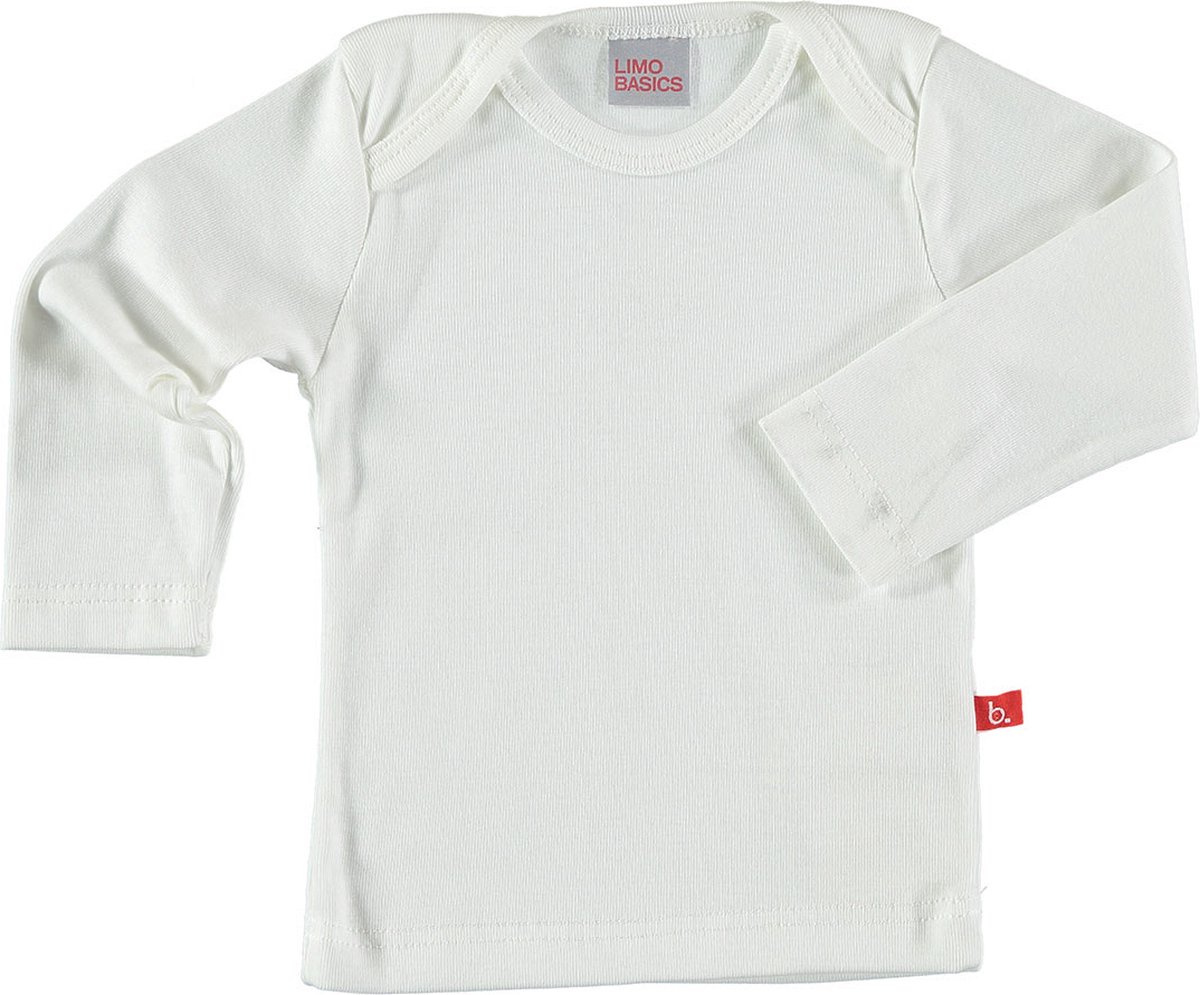 Baby t-shirt lange mouw biologisch ribkatoen Wit 62-68