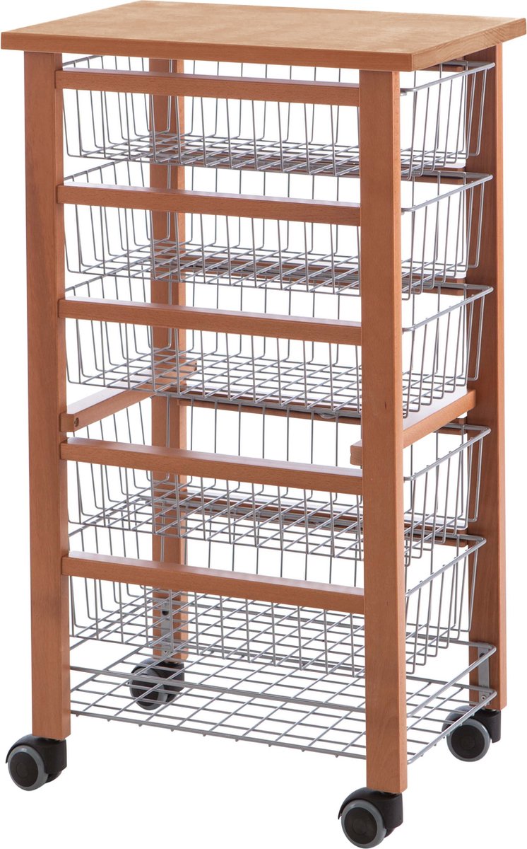 Keukentrolley OLIVER 6 manden waarvan 5 uitneembaar