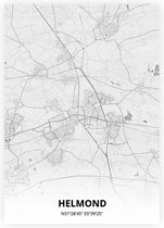 Helmond plattegrond - A3 poster - Tekening stijl