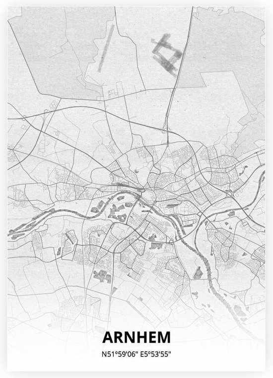Arnhem plattegrond - A3 poster - Tekening stijl