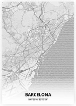 Barcelona plattegrond - A4 poster - Tekening stijl