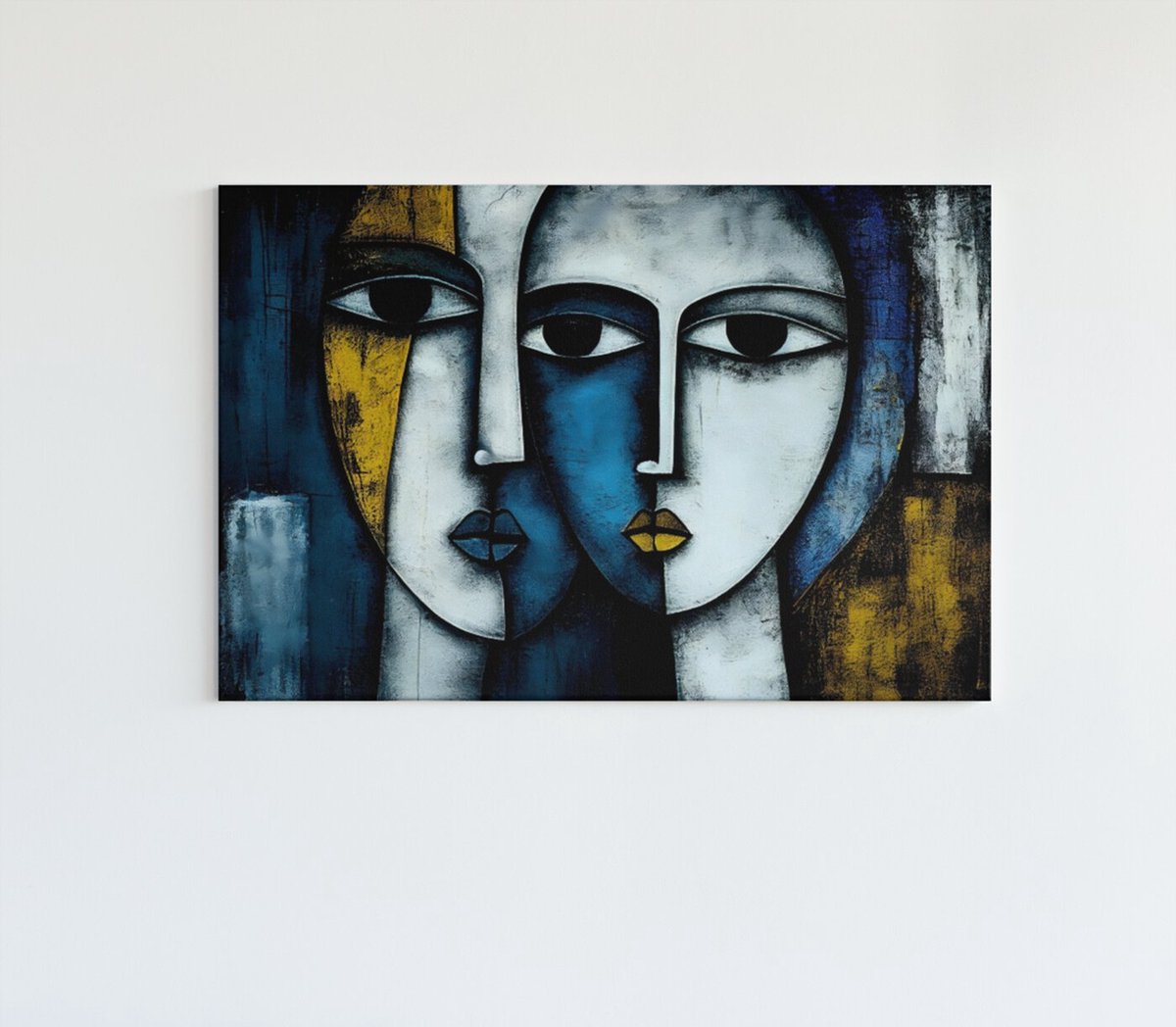 Trendex Global Canvas Schilderij - 2 Gezichten- Abstract - 90x60x2 cm Kleurrijk
