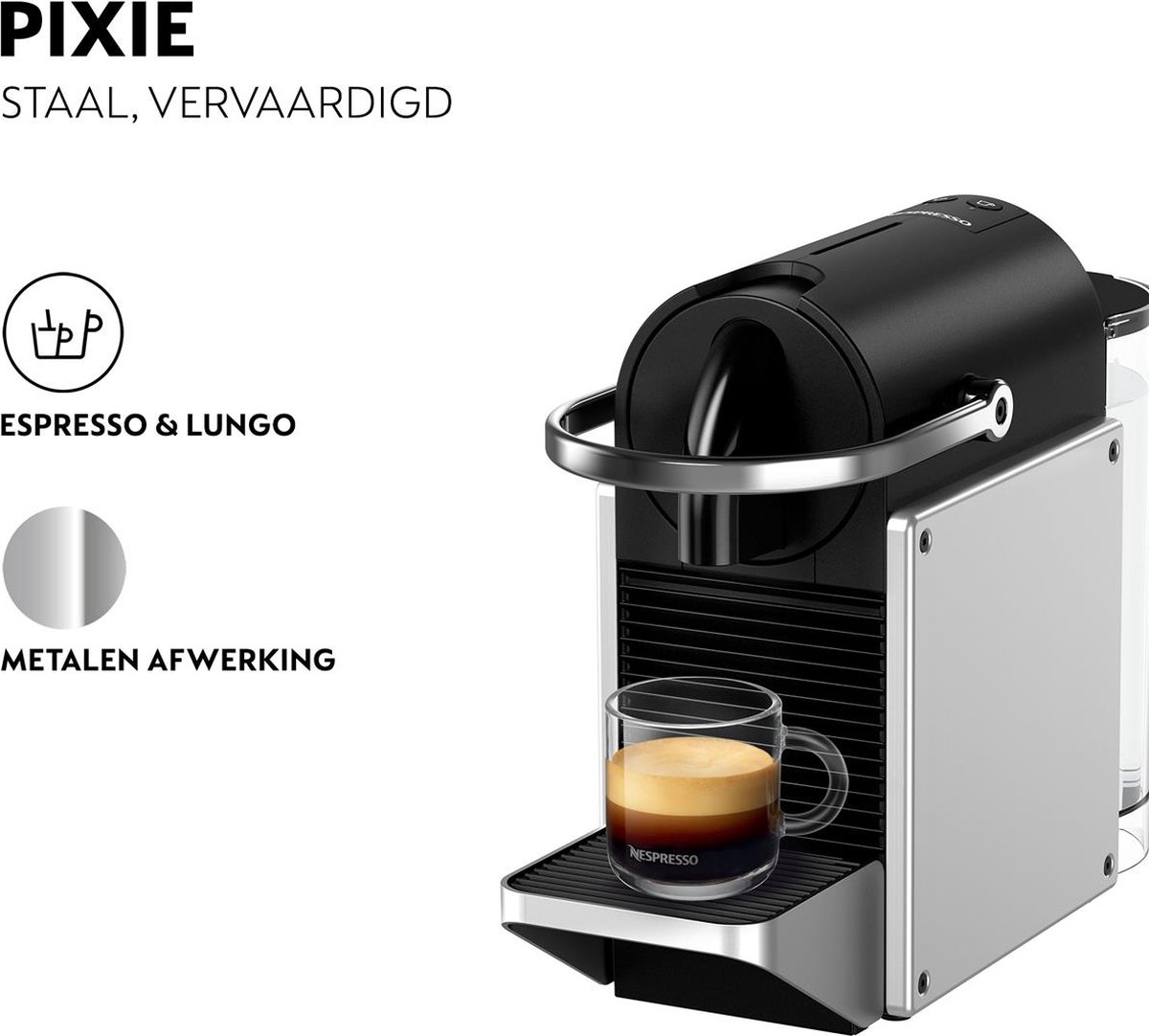 De'Longhi Nespresso Pixie EN127.S - Koffiecupmachine - Zilver thumbnail 3