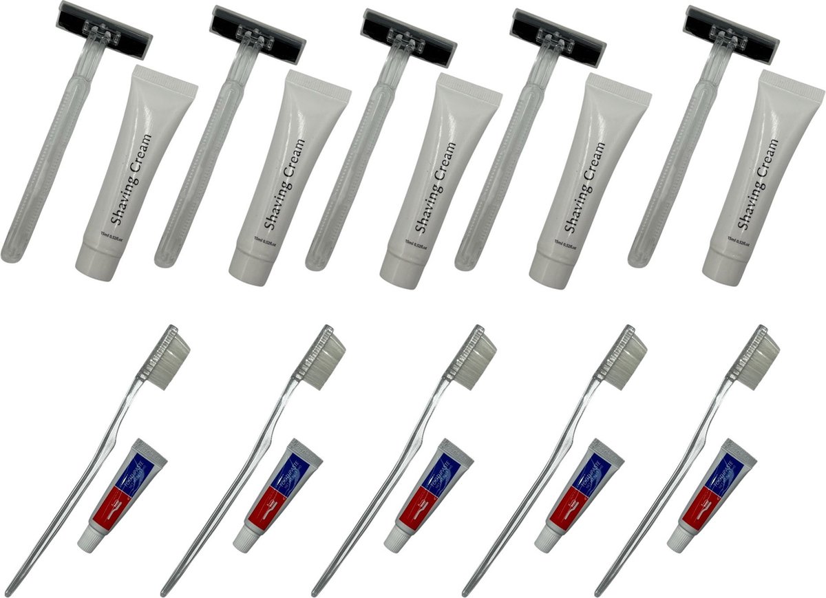 Dental Kit & Shaving Kit 10 Stuks