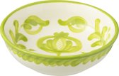 J-Line kom Granada Low - keramiek - wit/groen - small