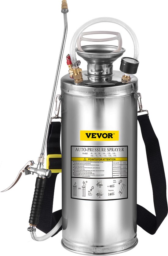 VEVOR Tuinvijververnevelaar 8l Ultrasone Rookmachine Roestvrijstalen Ultrasone Mistmachine Geschikt voor Huis, Tuin, Toeristische Voertuigen, Speciale Voertuigen, Schepen, Voertuigreiniging, Tapijtrei van VEVOR — afbeelding 2