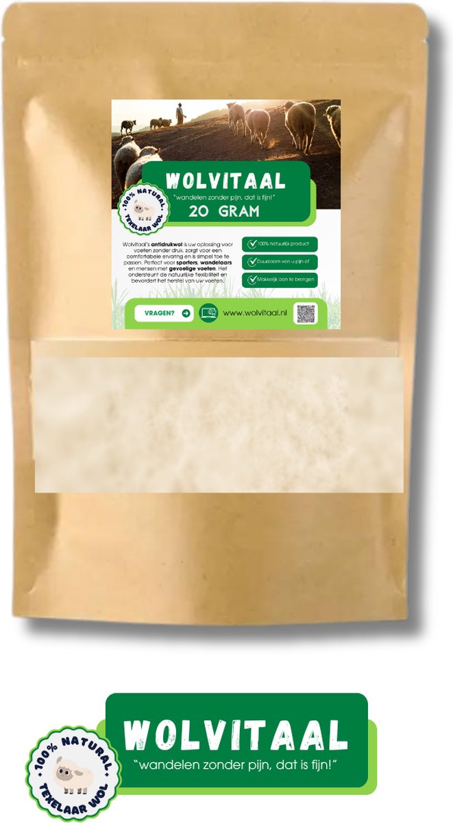 Goedkoopste Wolvitaal Antidruk wol - 20 Gram - Hoog lanolinegehalte