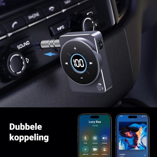 ApexArte® Bluetooth Receiver Aux - Ontvanger - Carkit - Zwart van ApexArte® — afbeelding 2