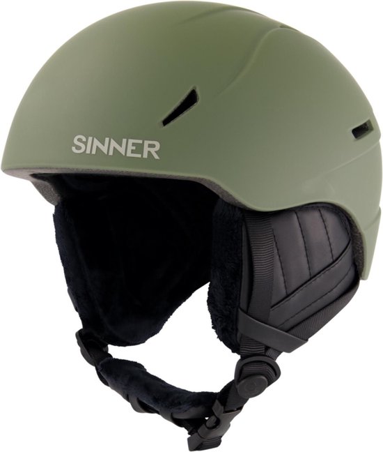 SINNER Crest Unisex Skihelm - MATTE MOSS GREEN - Maat S, 50-54 cm