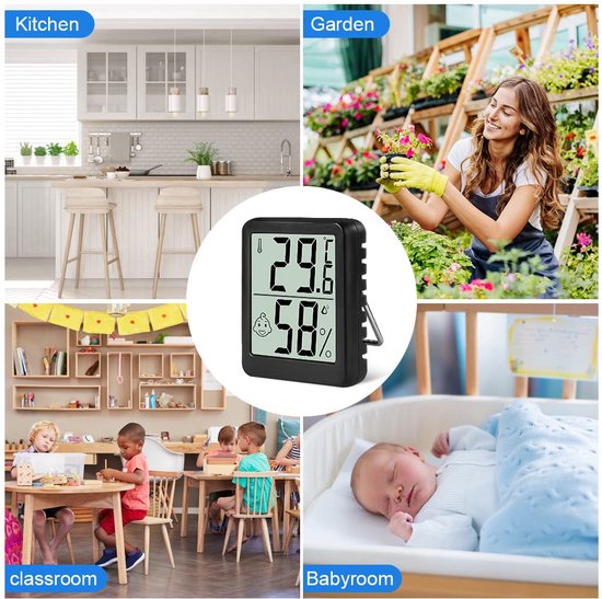 Thermomètre intérieur - Thermomètre domestique - Station météo intérieure - Thermomètre intérieur numérique - Thermomètre d'ambiance - Thermomètre intérieur - Thermomètre domestique intérieur - Thermomètre numérique - Binnenshuis