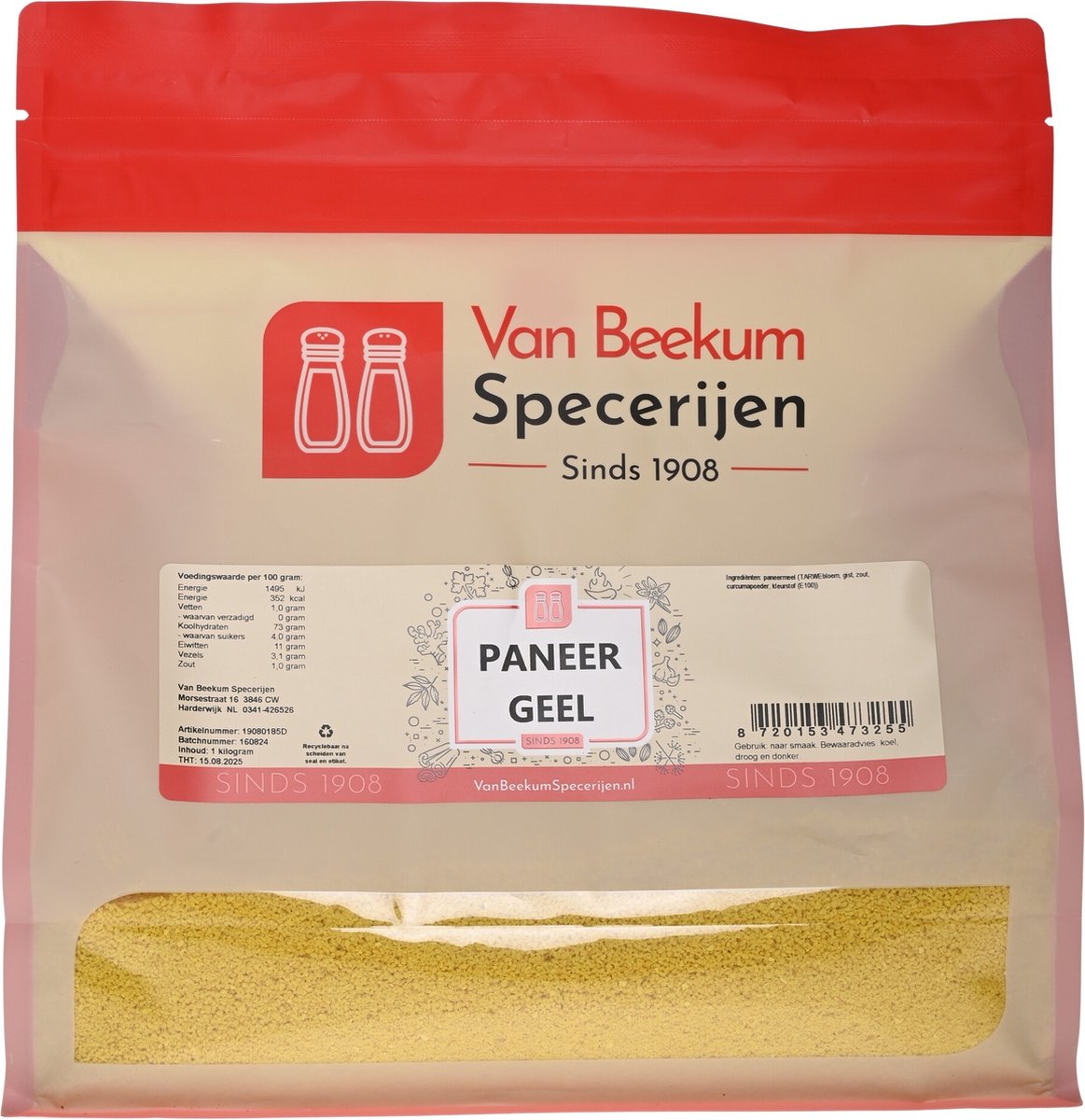 Goedkoopste Van Beekum Specerijen - Paneer Geel - 1 kilo (hersluitbare stazak