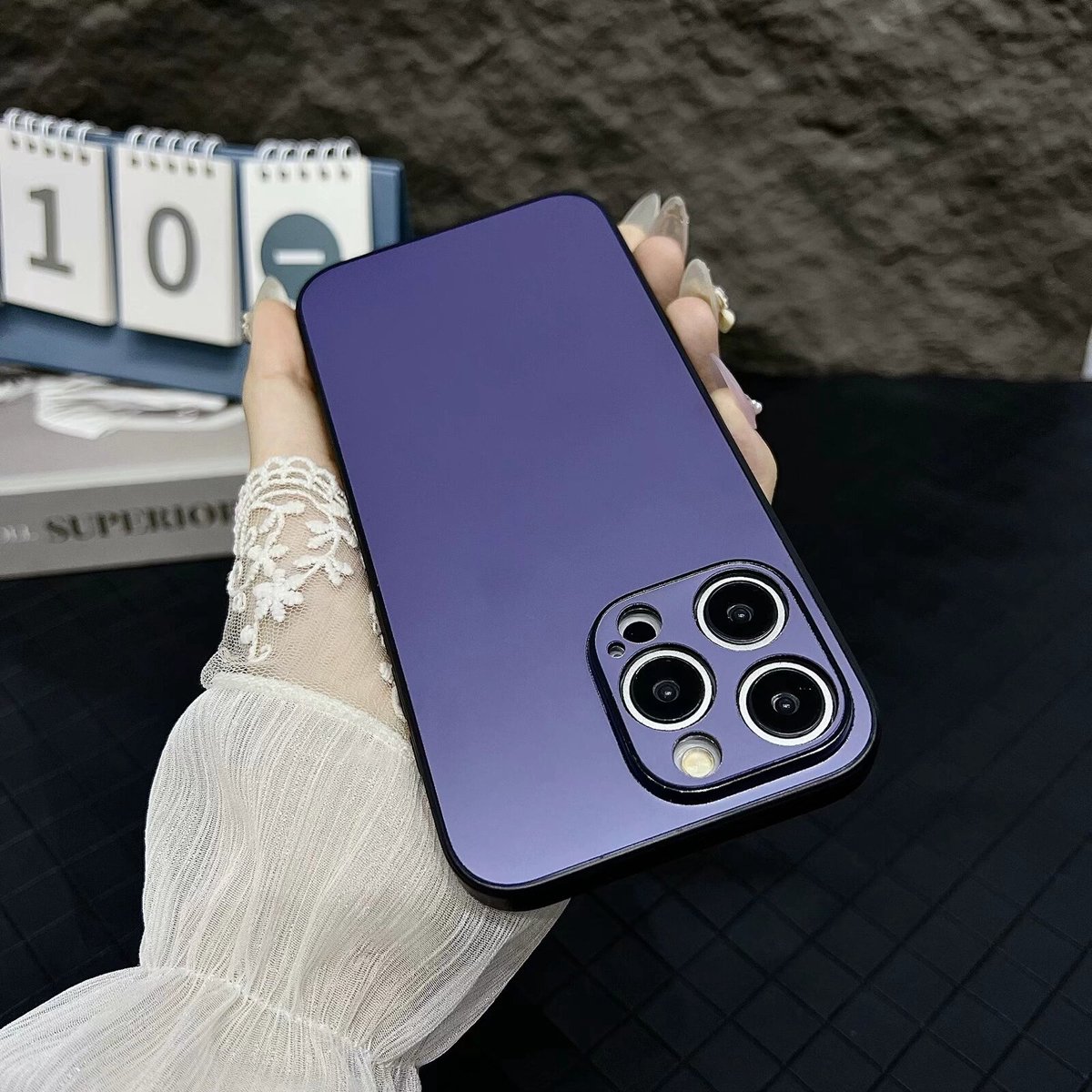 Hoesje voor iPhone 12 Pro, Siliconen Case, PC Anti-Vingerafdruk Hoes, Ultradun Lichtgewicht Schokbestendige Hoesje voor smartphone, Paars