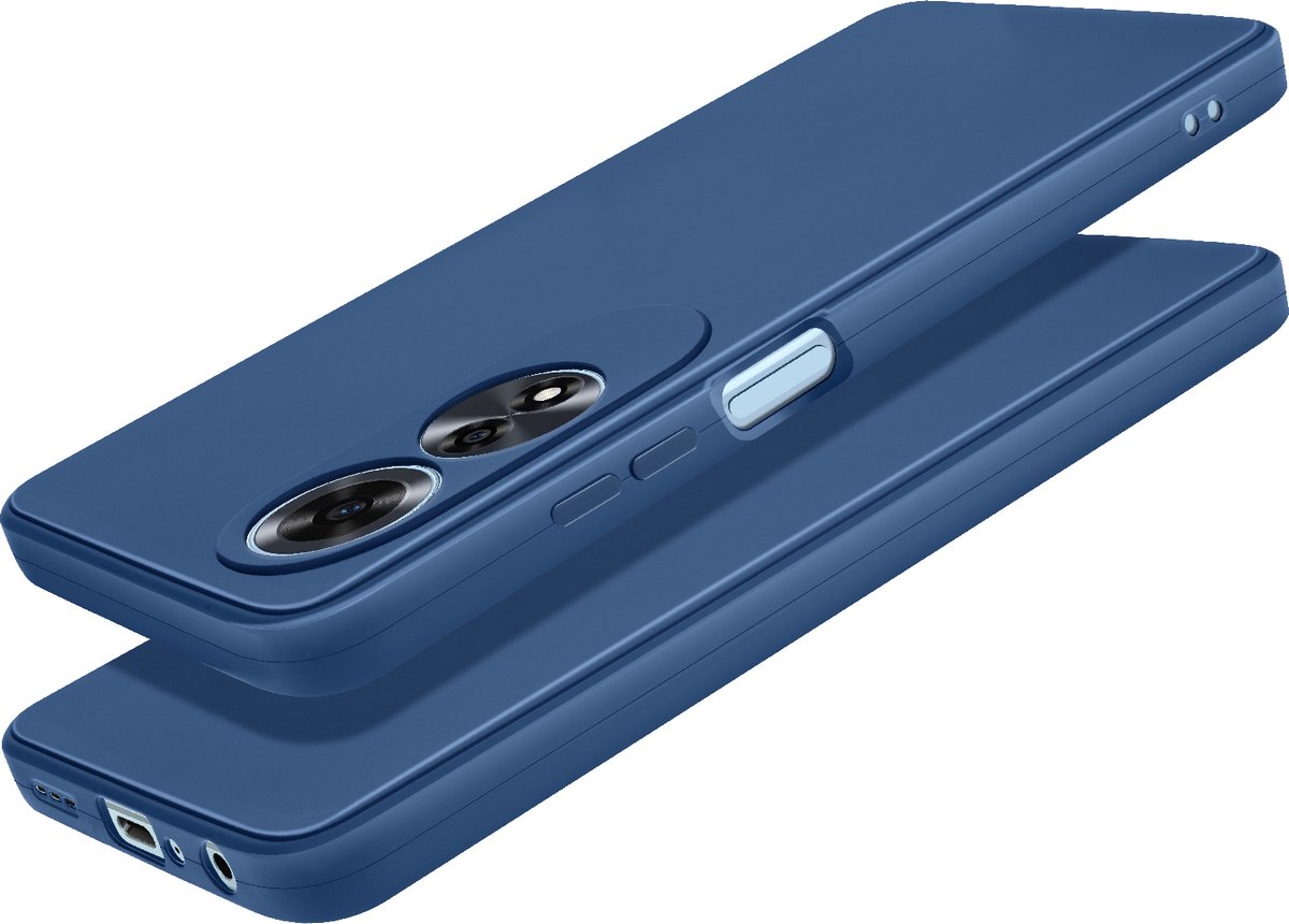 Avizar Hoesje Geschikt voor Oppo A60 Silicone Zacht Mat, Nachtblauw