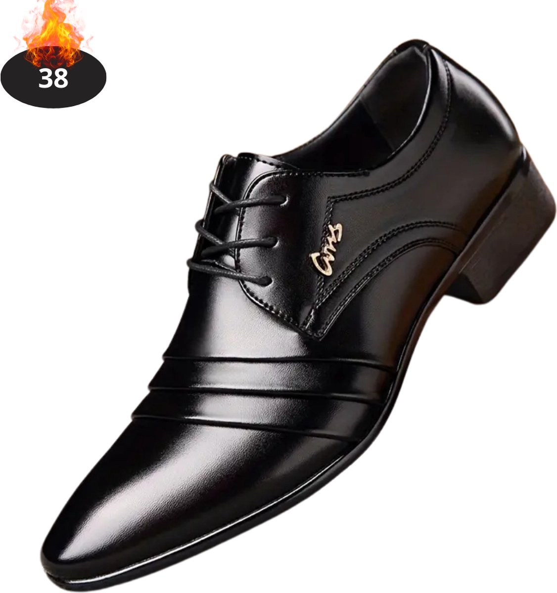 Livano Nette Schoenen Heren Business Schoenen Bruiloft Kantoorschoenen Met Veters Zwart