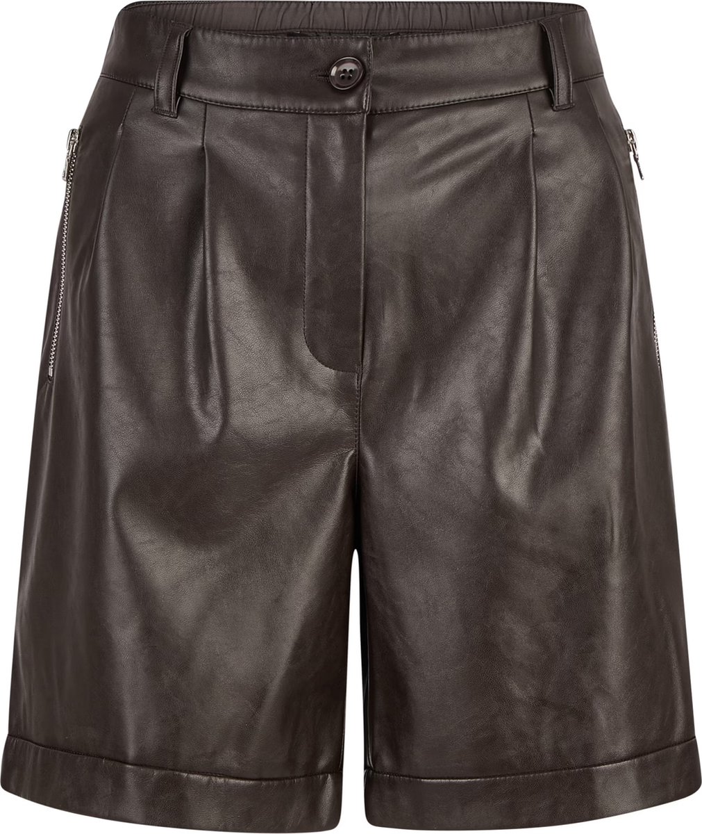 Marc Aurel • donkerbruine vegan leather shorts • maat 36