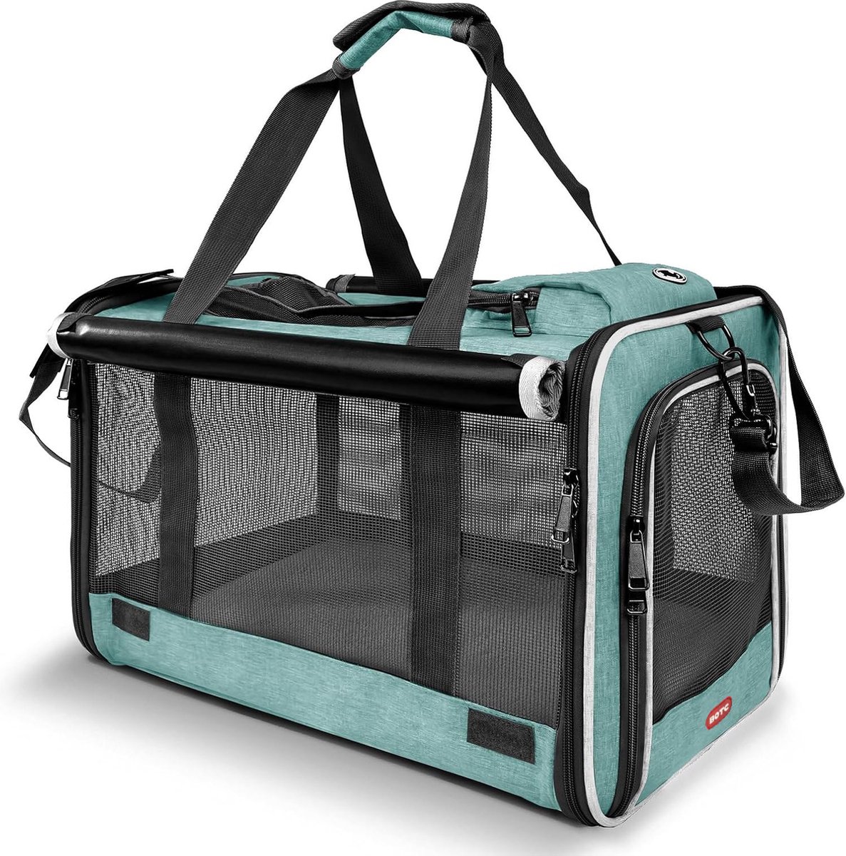 BOTC Draagtas Hond en Kat - Hondenrugzak - 45x28x27CM - Hondentas - Reistas - Kattentas - Geschikt Voor Vliegtuig - Groen