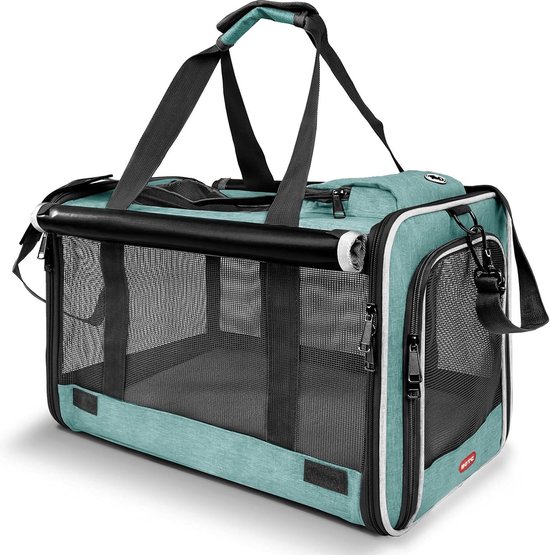 BOTC Draagtas Hond en Kat - Hondenrugzak - 45x28x27CM - Hondentas - Reistas - Kattentas - Geschikt Voor Vliegtuig - Groen