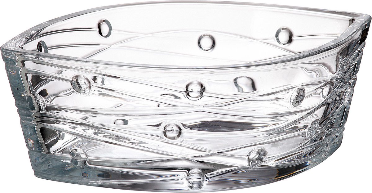 Crystalite Bohemia Mooie aparte schaal LABYRINT - BOHEMIA KRISTAL - Crystalite vaas LABYRINT 20 cm Transparant